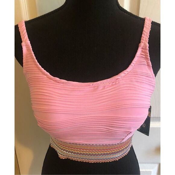 Pink Ruched Bikini Top - Picture 1 of 5